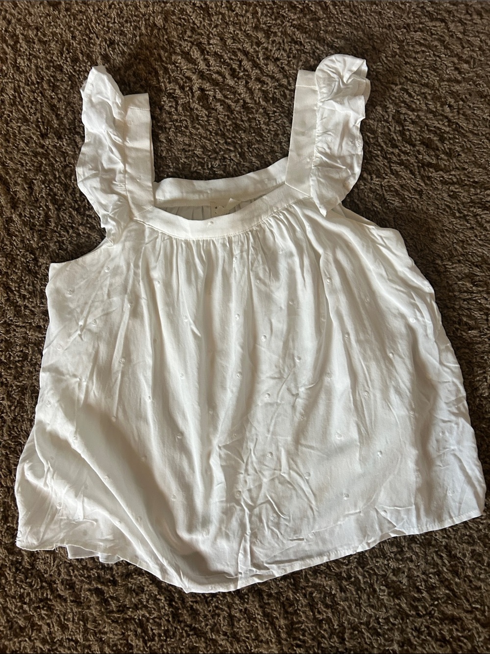 Women's White Ruffle Sleeve Tank Top